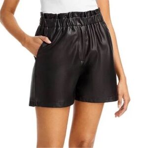 Lucy Paris Paper Bag Faux Leather Shorts black Size Small NEW